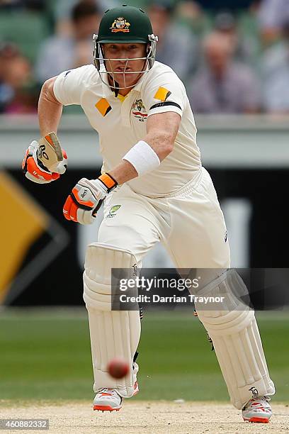 Brad Haddin of Australia sets off for a quick run during day four of the Third Test match between Australia and India at Melbourne Cricket Ground on...