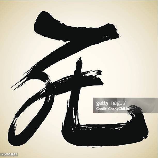 die | chinese calligraphy series - texture lin stock illustrations