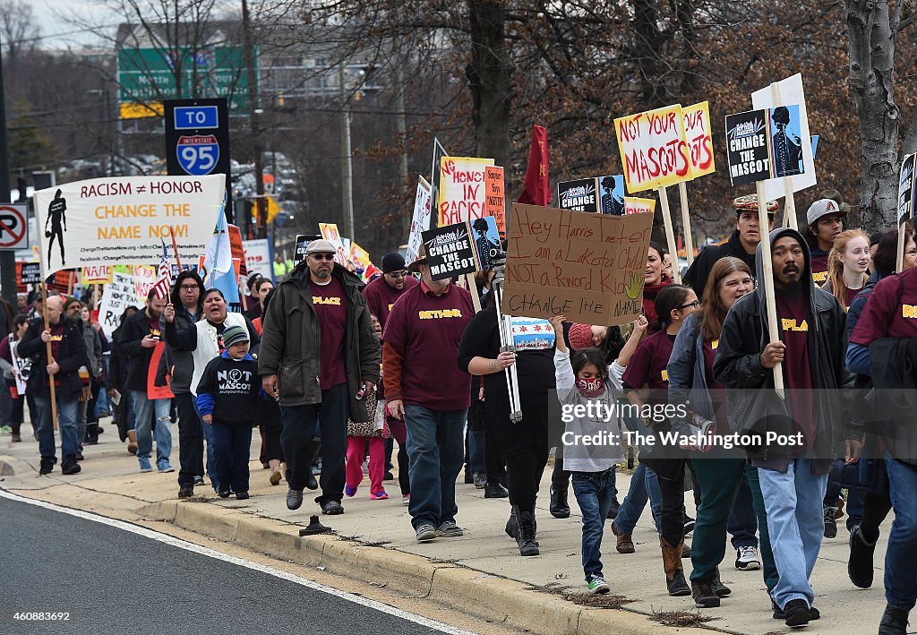 Native Americans and Supporters Protest the Washington Redskins