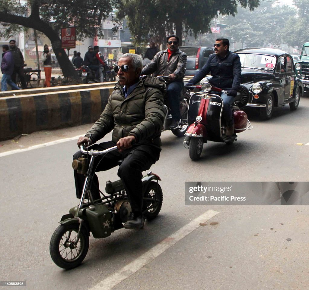 Old army moter bike, Vehicle owners take part in Vintage Car...
