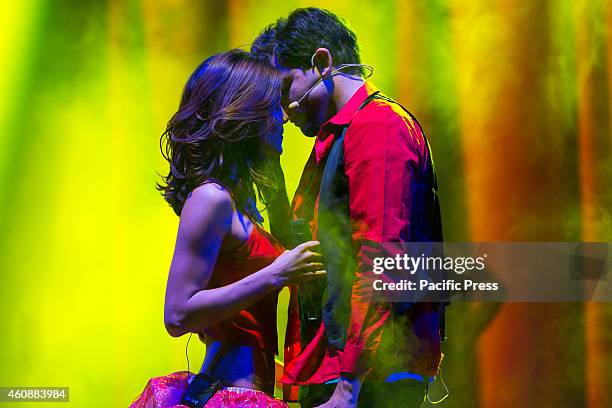 Santiago Talledo and Greeicy Rendón on "Vampitour", an Official Chica Vampiro Italian Live Tour, arrives in Turin at the Colisseum Theatre.