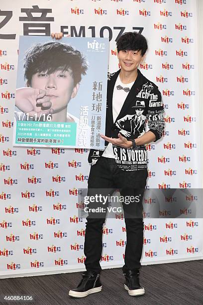Singer JJ Lin promotes his new album on December 29, 2014 in Taipei, Taiwan of China.