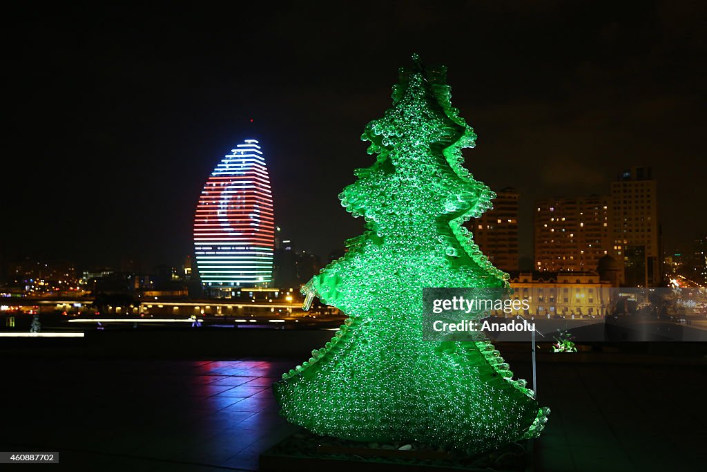 Streets of Baku lightened ahead of the New Year