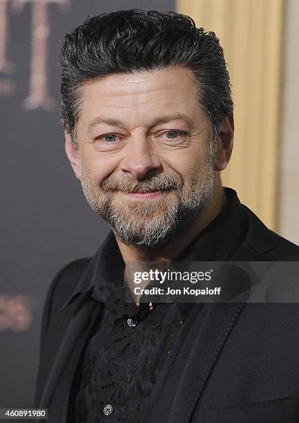 Actor Andy Serkis arrives at the Los Angeles Premiere "The Hobbit: The Battle Of The Five Armies" at Dolby Theatre on December 9, 2014 in Hollywood,...