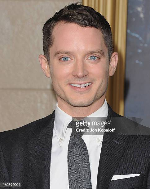 Actor Elijah Wood arrives at the Los Angeles Premiere "The Hobbit: The Battle Of The Five Armies" at Dolby Theatre on December 9, 2014 in Hollywood,...