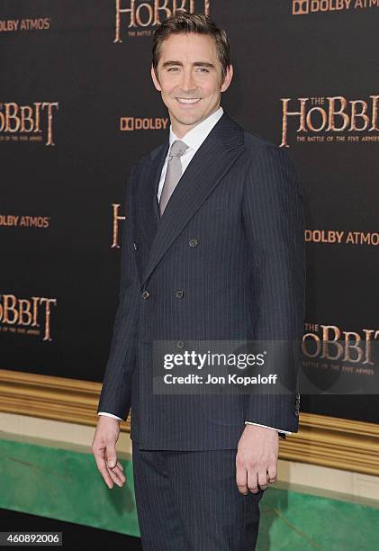Actor Lee Pace arrives at the Los Angeles Premiere "The Hobbit: The Battle Of The Five Armies" at Dolby Theatre on December 9, 2014 in Hollywood,...