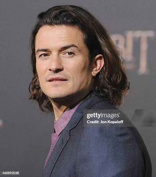 Actor Orlando Bloom arrives at the Los Angeles Premiere "The Hobbit: The Battle Of The Five Armies" at Dolby Theatre on December 9, 2014 in...