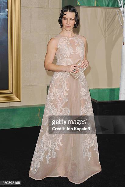 Actress Evangeline Lilly arrives at the Los Angeles Premiere "The Hobbit: The Battle Of The Five Armies" at Dolby Theatre on December 9, 2014 in...