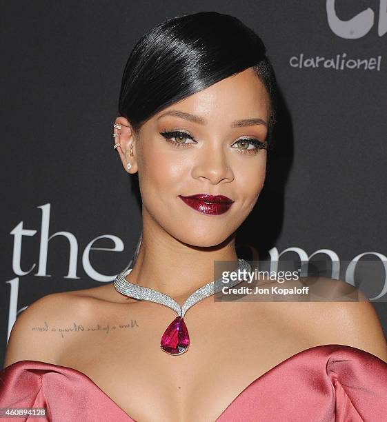 Rihanna arrives at Rihanna's First Annual Diamond Ball at The Vineyard on December 11, 2014 in Beverly Hills, California.