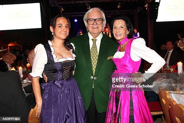 Werner Brombach and his wife Christine and his daughter Claudia during the 75th birthday party of Werner Brombach on December 29, 2014 in Erding,...