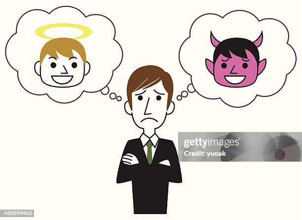 angel and devil - devil tail stock illustrations
