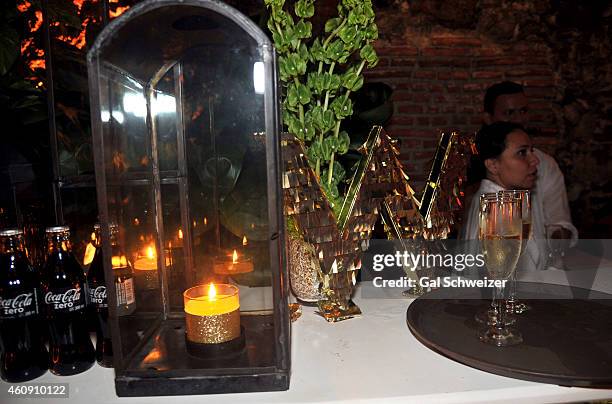 Detail of ornamentation during the Pre New Year´s Affair in celebration of the Opening of W Bogotá held at Casa de las Ruinas on December 29 2014 in...