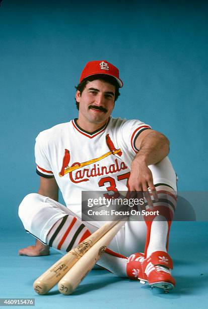 Keith Hernandez of the St. Louis Cardinals poses for this portrait during Major League Baseball spring training circa 1980 in Clearwater, Florida....