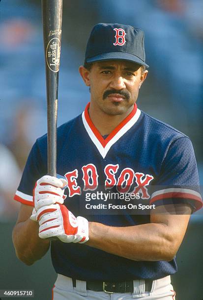 Tony Pena of the Boston Red Sox looks on during an Major League Baseball game circa 1990. Pena played for the Red Sox from 1990-93.