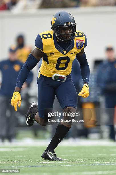 Karl Joseph of the West Virginia Mountaineers anticipates a play against the Texas A&M Aggies during the 56th annual Autozone Liberty Bowl at Liberty...