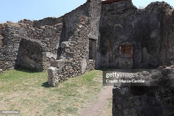 Pompeii, the excavations and the ruins of the ancient Italian city buried by the eruption of Vesuvius in 79 AD.