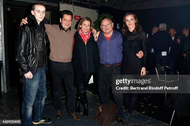 Pierre Stevenin, Laurent Gerra, Claire Stevenin, Jean Francois Stevenin Salome Stevenin attend in Backstage the Laurent Gerra Show, at Palais des...