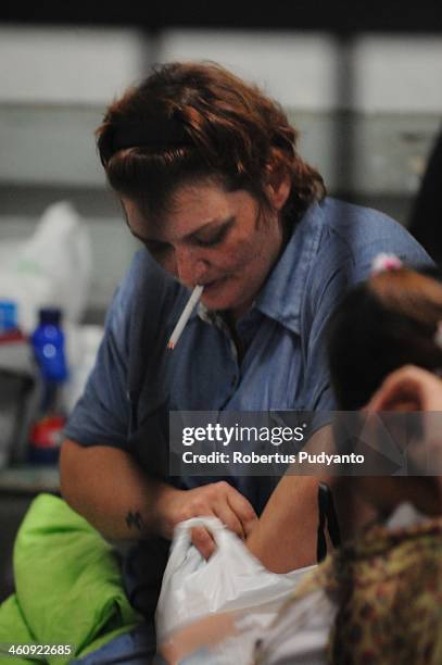 Andrea Waldeck of Britain waits in a women's prison cell for a hearing over drug trafficking charges on January 6, 2014 in Surabaya, Indonesia....