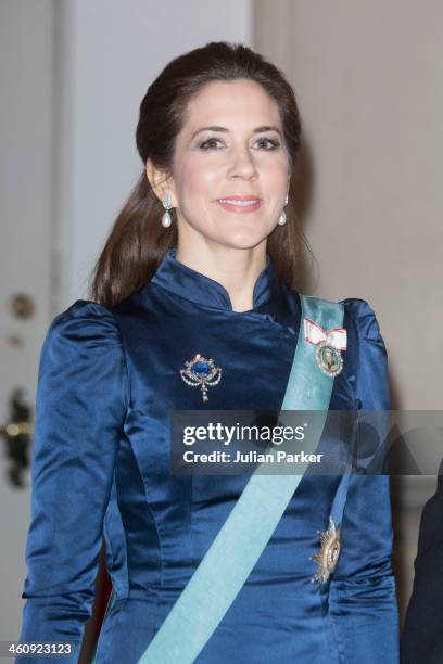 Crown Princess Mary of Denmark attends a New Year's Levee held by Queen Margrethe of Denmark for Diplomats at Christiansborg Palace on January 6,...