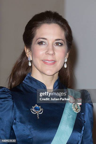 Crown Princess Mary of Denmark attends a New Year's Levee held by Queen Margrethe of Denmark for Diplomats at Christiansborg Palace on January 6,...
