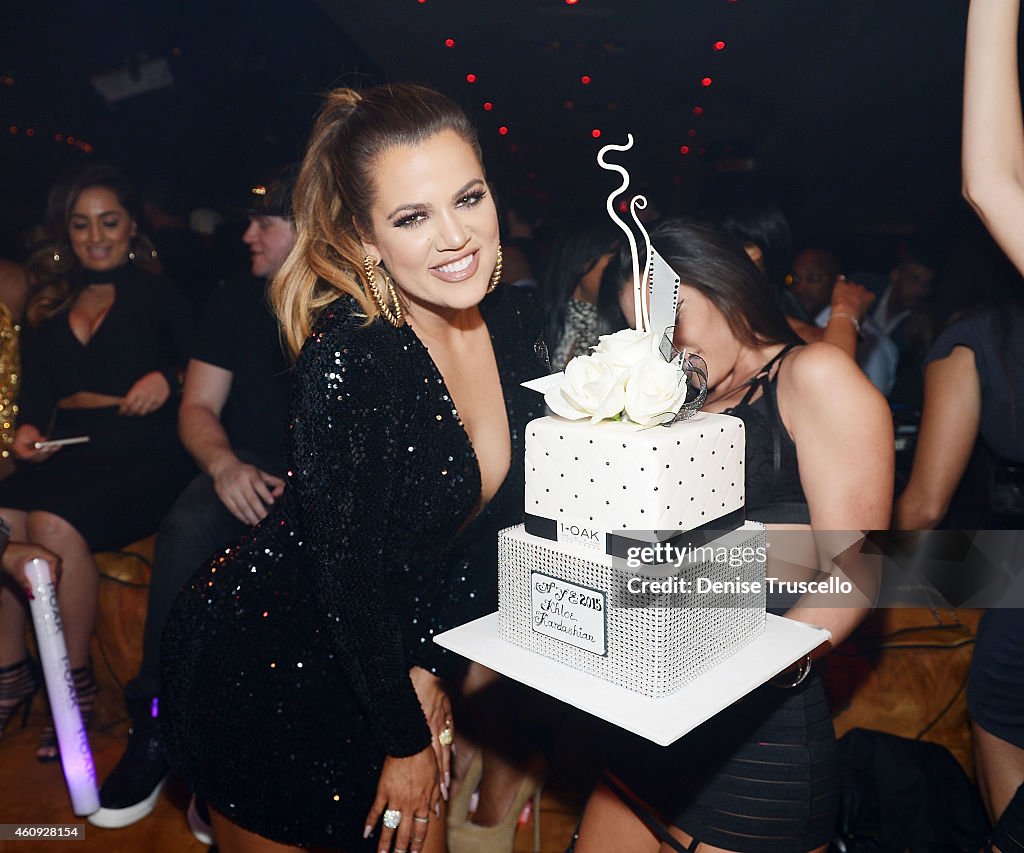 Khloe Kardashian Hosts 1 OAK Nightclub At The Mirage Las Vegas