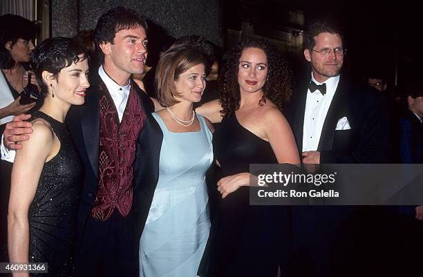 Actress Wendy Moniz, actor Kurt McKinney, actress Toby Poser and actor Robert Newman attend the 23rd Annual Daytime Emmy Awards on May 22, 1996 at...