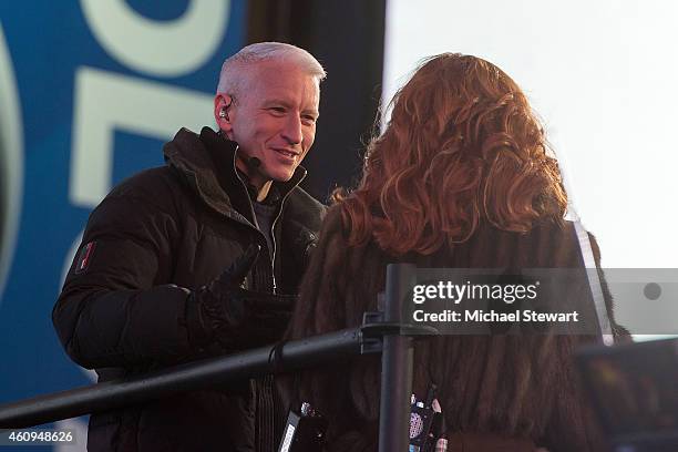 Anderson Cooper and Kathy Griffin attend New Year's Eve 2015 in Times Square at Times Square on December 31, 2014 in New York City.
