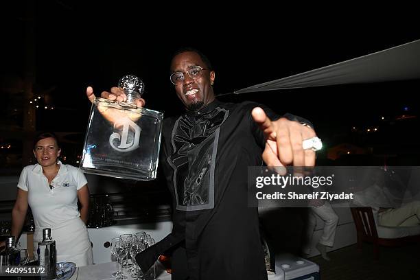 Sean Diddy Combs celebrate with their Circle of Friends at CIROC NYE in St Barthes hosted by Sean Diddy Combs on December 31, 2014 in Gustavia, St...