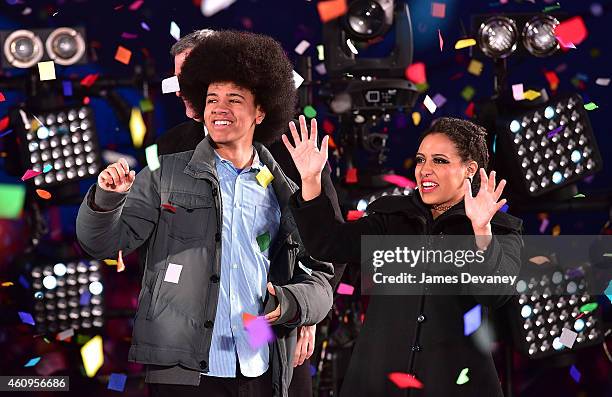 Dante De Blasio and Chiara De Blasio attend New Year's Eve 2015 in Times Square on December 31, 2014 in New York City.