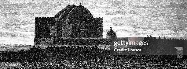 turkestan mosque - armenian church stock illustrations