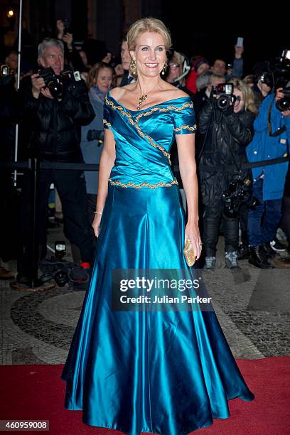 Danish Prime Minister Helle Thorning-Schmidt attends a New Years Levee and Banquet hosted by Queen Margrethe of Denmark, at Christian VII's Palace on...