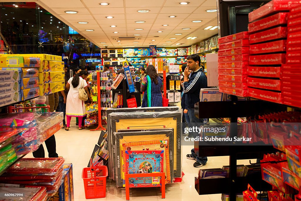 People inside a toys shop in Bangalore...