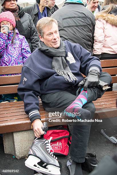 Toronto Mayor John Tory a in Nathan Phillips Square where he held a skating party and talked to the city inhabitants The Mayor addressed a Happy New...