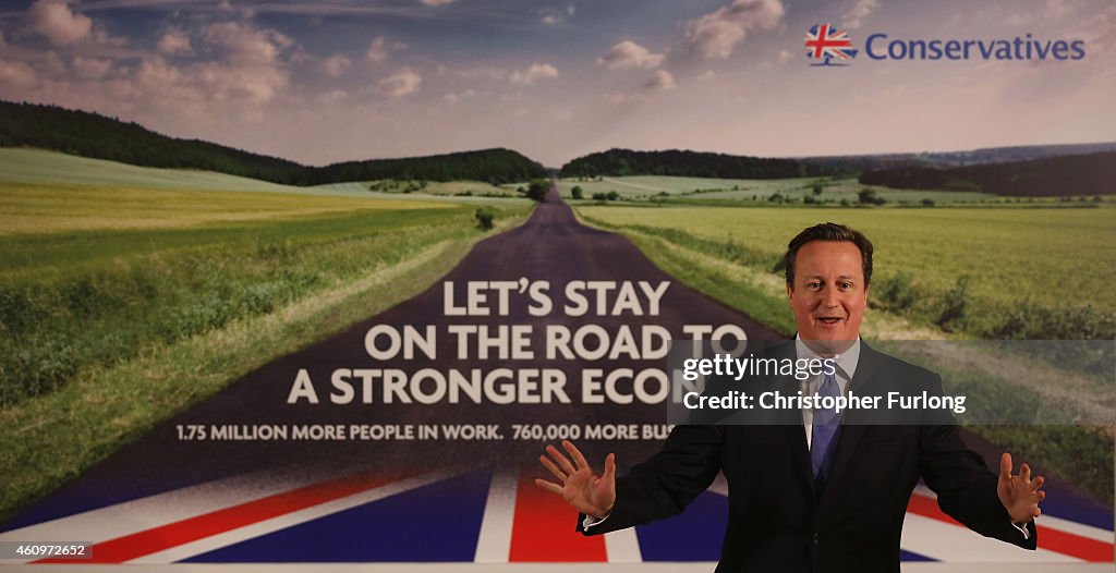 Prime Minister David Cameron Launches A New Conservative Poster