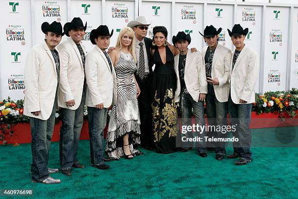 Green Carpet -- Pictured: Los Horoscopos De Durango, Marisol Terrazas and Virginia Terrazas arrive at the 2007 BILLBOARD LATIN MUSIC AWARDS held at...