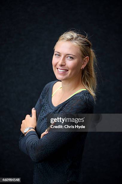 Maria Sharapova poses ahead of the 2015 Brisbane International at Queensland Tennis Centre on January 3, 2015 in Brisbane, Australia.