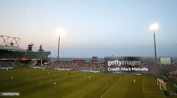 General view of play during the round 15 A-League match between Sydney FC and Newcastle Jets at WIN Stadium on January 3, 2015 in Wollongong,...