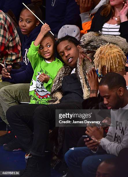 Rocky attends the Detroit Pistons vs New York Knicks game at Madison Square Garden on January 2, 2015 in New York City.