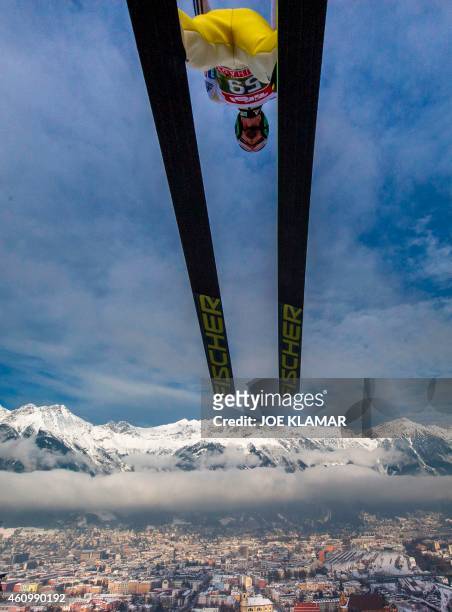 Slovenia's Robert Kranjec soars through the air during a training session of the Four Hills competition of the FIS Ski Jumping World Cup in Innsbruck...