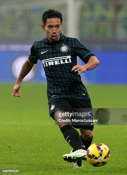 Yuto Nagatomo of FC Internazionale Milano in action during the Serie A match betweeen FC Internazionale Milano and SS Lazio at Stadio Giuseppe Meazza...