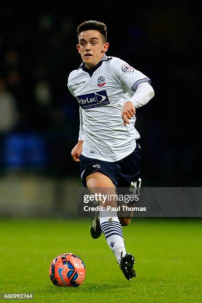 Zach Clough of Bolton in action during the FA Cup Third Round match between Bolton Wanderers and Wigan Athletic at the Macron Stadium on January 3,...