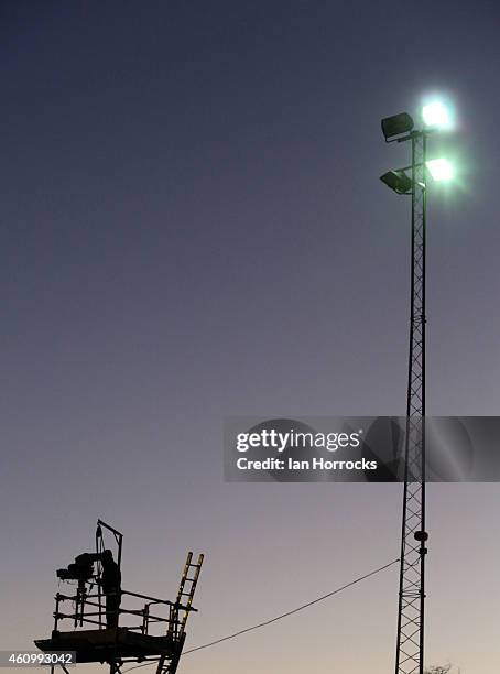 General views during the FA Cup third round match between Blyth Spartans and Birmingham City at Croft Park on January 03, 2015 in Blyth, England.