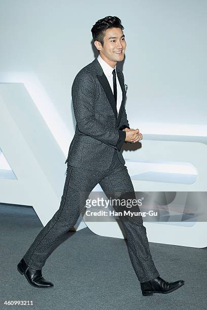 Siwon of South Korean boy band Super Junior attends the launch event for Audi's new A3 sedan on January 6, 2014 in Seoul, South Korea.