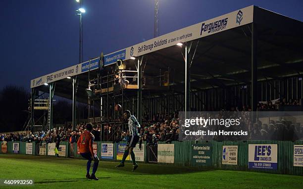 General view during the FA Cup third round match between Blyth Spartans and Birmingham City at Croft Park on January 03, 2015 in Blyth, England.