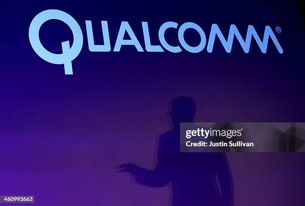 Qualcomm CEO Steve Mollenkopf speaks during a press event at the Mandalay Bay Convention Center for the 2014 International CES on January 6, 2014 in...