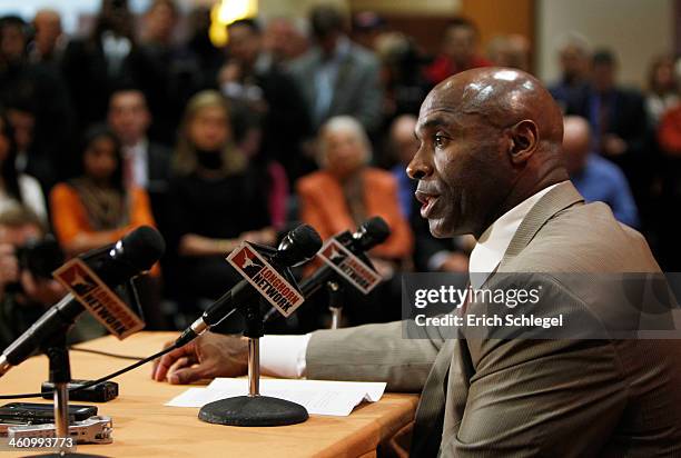 The University of Texas Longhorns new head football coach Charlie Strong from Louisvillespeaks after being introduced during a press conference...