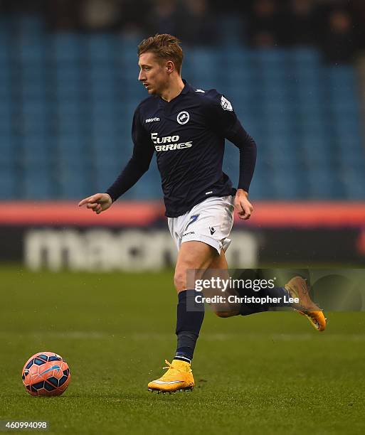 Lee Martin of Millwall in action during the FA Cup Third Round match between Millwall and Bradford City at The Den on January 3, 2015 in London,...