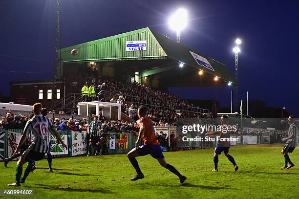 General view of Croft Park during the FA Cup Third Round match between Blyth Spartans and Birmingham City at Croft Park on January 3, 2015 in Blyth,...