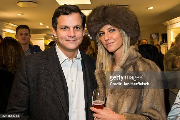Alexander Tewaag and Valentina Henkel at the Witty Knitters party on January 3, 2015 in Kitzbuehel, Austria.