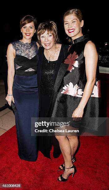 Actresses Felicity Jones, Shirley MacLaine and Rosamund Pike arrive with Mercedes-Benz at the 26th annual Palm Springs International Film Festival...